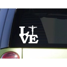 EZSTIK Cross Love 6" STICKER *F132* DECAL Jesus Christian God Crucifix church