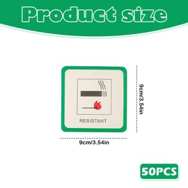 50 Pack Fire Retardant Labels for Furniture, Green Hanging Safety Warning Labels for Fire Resistance, Fire Safety Tags for Furniture, String Tags for Fireproof Furniture Signage