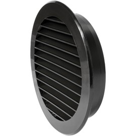 Repa Market 12.5 cm / 125 mm Kunststoff Schwarz – Entlüftungsabdeckung – runde Kanalabdeckung – Lüftungsschlitze – Schutzgitter – HVAC-Belüftung