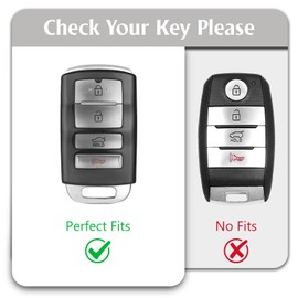 WORCAS Silver Pattern Premium Soft TPU Key Fob Cover Case Compatible with Kia 2014-2019 Cadenza,2015-2018 K900 K7 K9(Sliver-White)