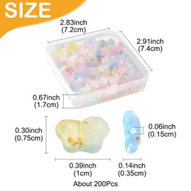 MakemadeDIY - 200 abalorio acrílicas de mariposa para hacer joyas, abalorio transparentes de colores AB para hacer pulseras de amistad, abalorio espaciadoras sueltas brillantes para collares, aretes