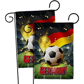 World Cup Germany Garden Flags 2pcs Pack Sports Soccer Game Goal Ball Football Entertainment Activity Physical Small Decorative Gift Yard House Banner Double-Sided Made In USA 13 X 18.5