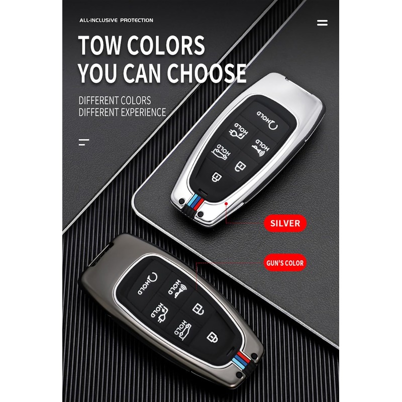 HIBEYO 6 Button Key Fob Cover for Hyundai Sonata 2020
