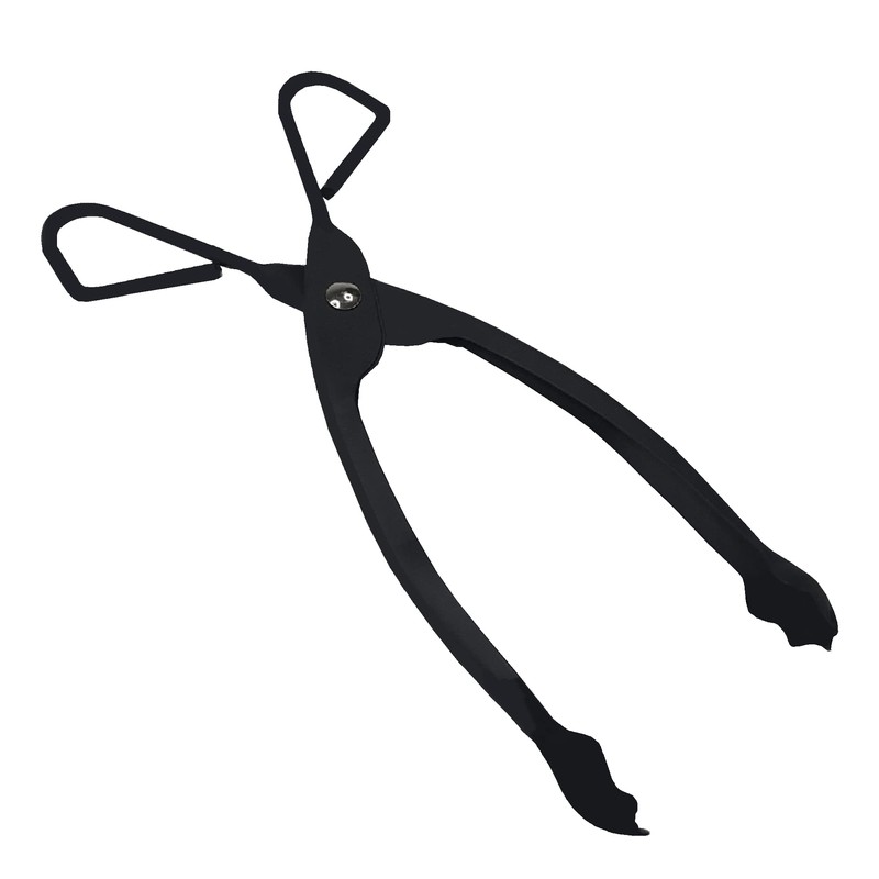 Straight Coal Tongs Metal Fireplace Firepit Wood Coal Scissor Grabber