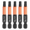 HARFINGTON 5pcs T27 Torx Head Screwdriver Bit 2" (50mm) Long