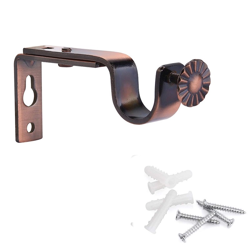 Alikeke - Set of 4 Adjustable Curtain Pole Wall Brackets
