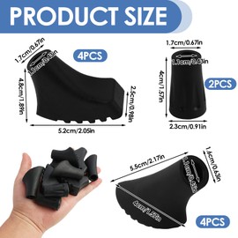 Annlpoy Pack of 10 Nordic Walking Pads, Walking Poles, Rubber Buffers, High-Quality Rubber Buffer for Asphalt, 11 mm Diameter, for Hiking Poles and Telescopic Poles, Durable and Noise Reducing