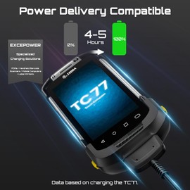 2-in-1 Car Charger Cable for Zebra Symbol TC77 TC70 TC72 TC75 TC70X TC75X TC700H TC700K TC77HL TC720L Barcode Scanners - Dual Auto and USB Charging Ports - CHG-TC7X-CLA1-01