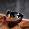 SHARDON Men's 8mm Black Tungsten Ring with Engraved Wolves in