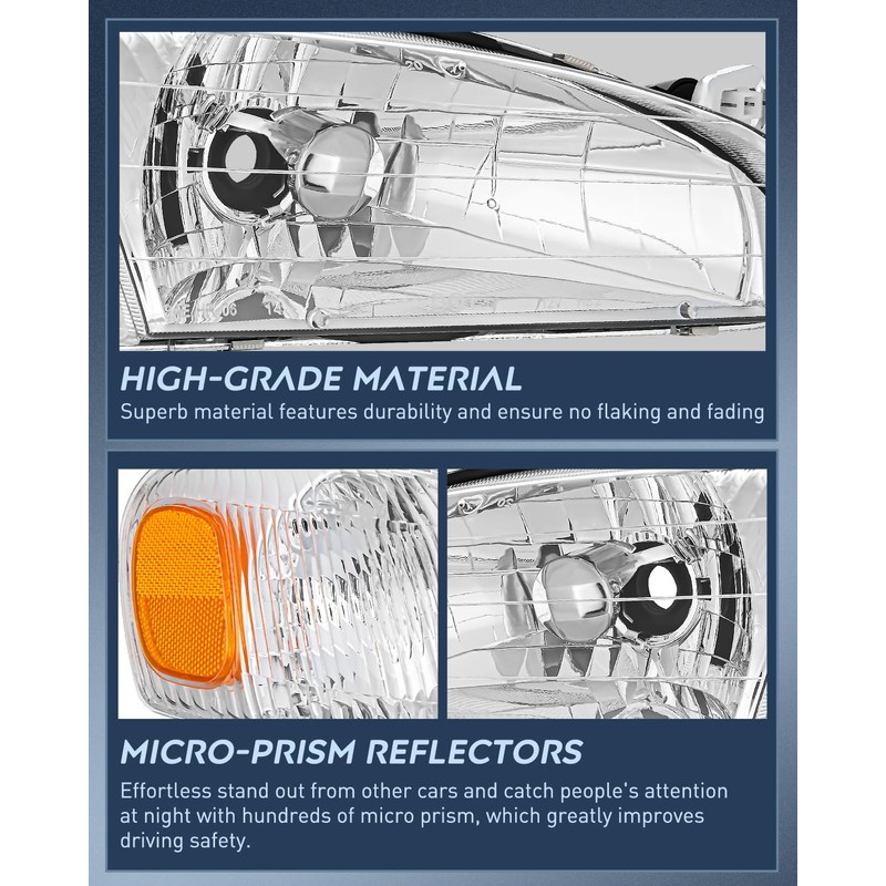 Nilight Headlight Assembly Compatible with 1998 1999 2000 Toyota Corolla