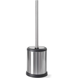 Timotech Escobilla de Inodoro de Acero Inoxidable con Tapa, Cepillo de Limpieza para Baño, Limpiador de Inodoros, Cepillo de Inodoro, Decoración de Baño (1, Negro) (2 Piezas, Plateado)