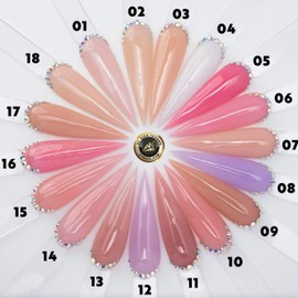 ALEX Blooming Valley Nude Acrylic Powder Set â€“ 18 Colors for Nails | Professional Nude Tones for Nail Art, Dipping, 3D, and Acrylic Application (AB03 - DRIED LAGURUS, 2 OZ)