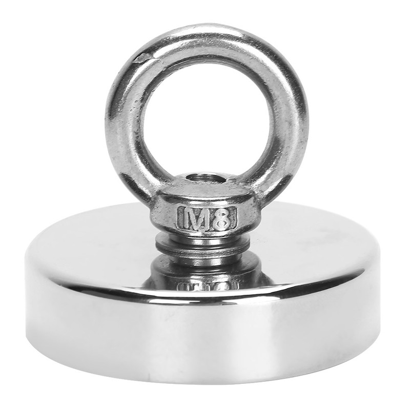 Strong Powerful Round Salvage Fishing Magnet with 20m Rope Kit