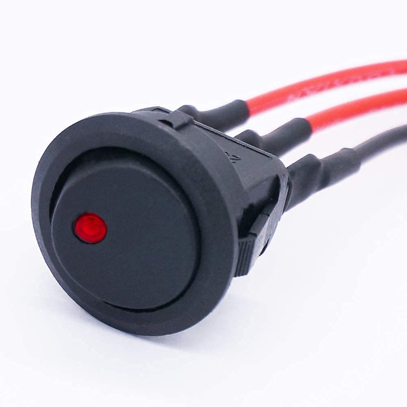 Twidec/8Pcs SPST Round Dot Lighted Rocker Switch Toggle Control for