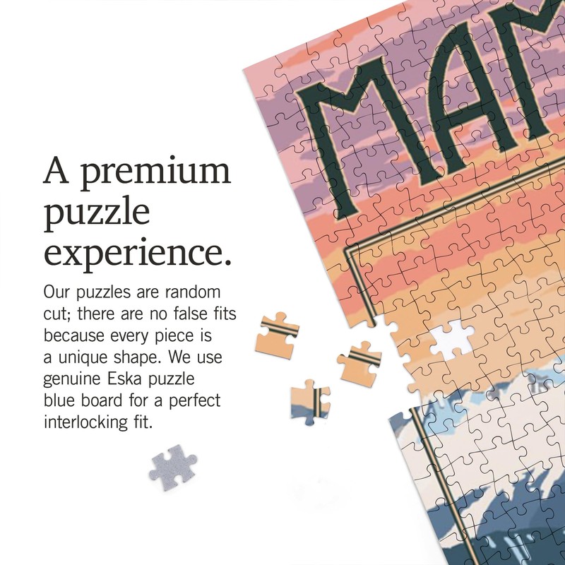 Lantern Press 1000 Piece Jigsaw Puzzle, Mammoth, Winter Skiers