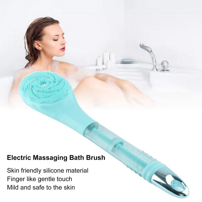 Body Scrubber Shower Brush Massaging Silicone Waterproof Electronic Exfoliating Bath