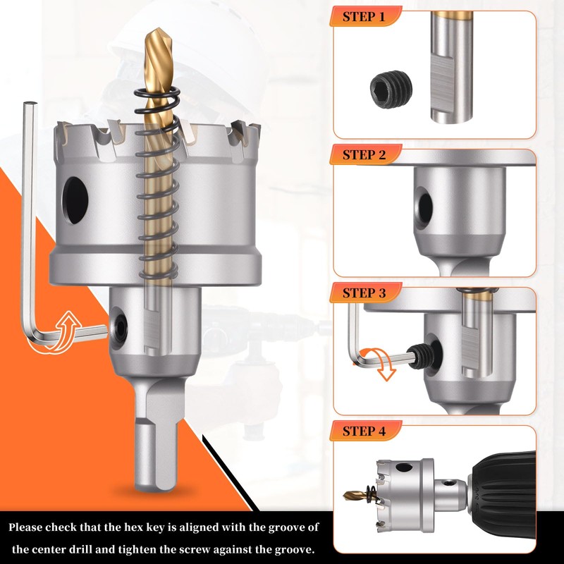 METALLIXITY Hole Saw Kit 48mm (1-57/64"), 4241 High Speed Steel