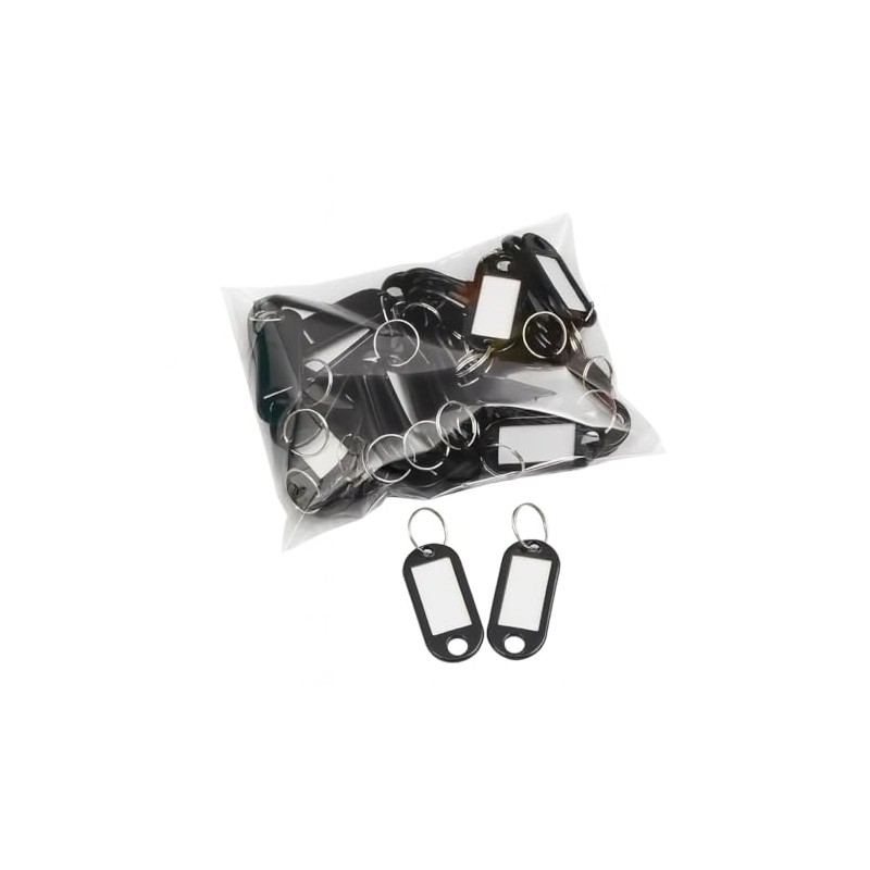 Key Tags with Split Ring, 50 Pack, of one Colour,