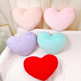Hrlace Heart Cushion Decorative Cushion Heart Plush Cushion in Heart Shape Pillow Plush Sofa Cushion Cuddly Cushion for Living Room Sofa Child Bedroom Bed Gift Purple 46 x 36 cm