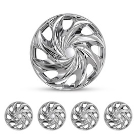 NIXON OFFROAD 15 Inch Hubcaps [Only Fit Iron Hub] Universal Wheel Rim Cover (Set of 4) ABS Hub Caps Replacement for Car Truck SUV (15 Inch, Chrome, T003-Style)