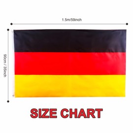 5x3ft Large Germany Flag Deutschland Flag for Oly 2024 Decorations, Big Germany Flag for Oly Games 2024 Football Sports Events Celebration Parade Bar Garden Outdoor Party Decorations