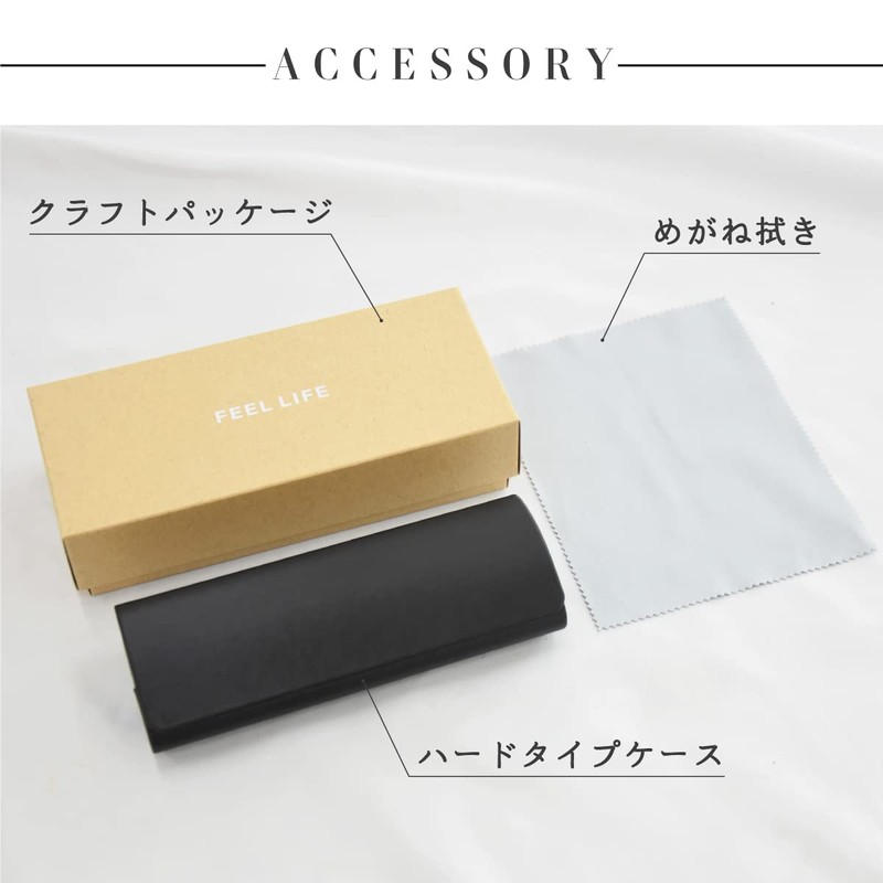 [FEELLIFE] 弾性樹脂 軽量 メンズ リーディンググラス スクエア Fl-2001-2 +2.50 マットブラック/クリア