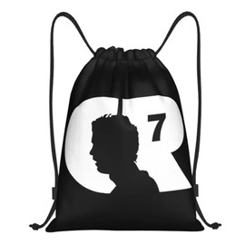 Onperpoe Football Legend Number 7 Drawstring Bag, Midium Size Backpack Ronaldo Gifts for Boys Mens CR7 Football Bag for Gym Beach Holiday Swimming Travel Sports Kits Soccer Bags Black