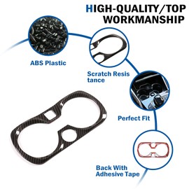 DIYUCAR ABS Chrome Car Centre Console Cup Decoration Frame Trim for G20 G28 325li 3 Series 2019 2020 2021 2022 Accessories (Carbon Fibre)