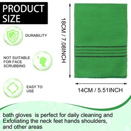 WLLHYF Korean Exfoliating Gloves, 12 Pack Body Exfoliating Gloves, Colorful Reusable Bath Towel, Italian Towel for Deep Cleansing, Dead Dry Skin Cells