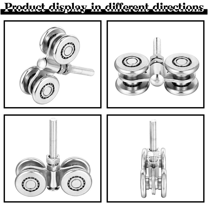 Yexiya 4 Pcs Wheel Trolley Assembly Barn Door Rollers for