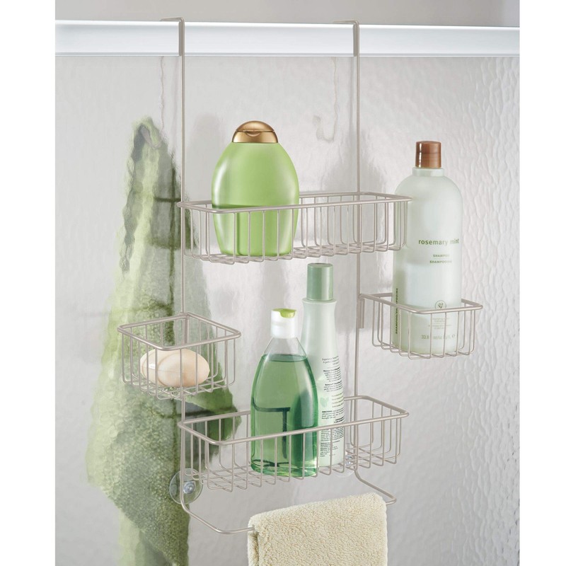 iDesign The Metalo Collection Over-The-Door Hanging Shower Caddy Organizer, 22.7"