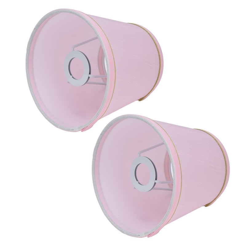 2PCS European Style E14 Lamp Shade Pink Lampshade for Chandelier