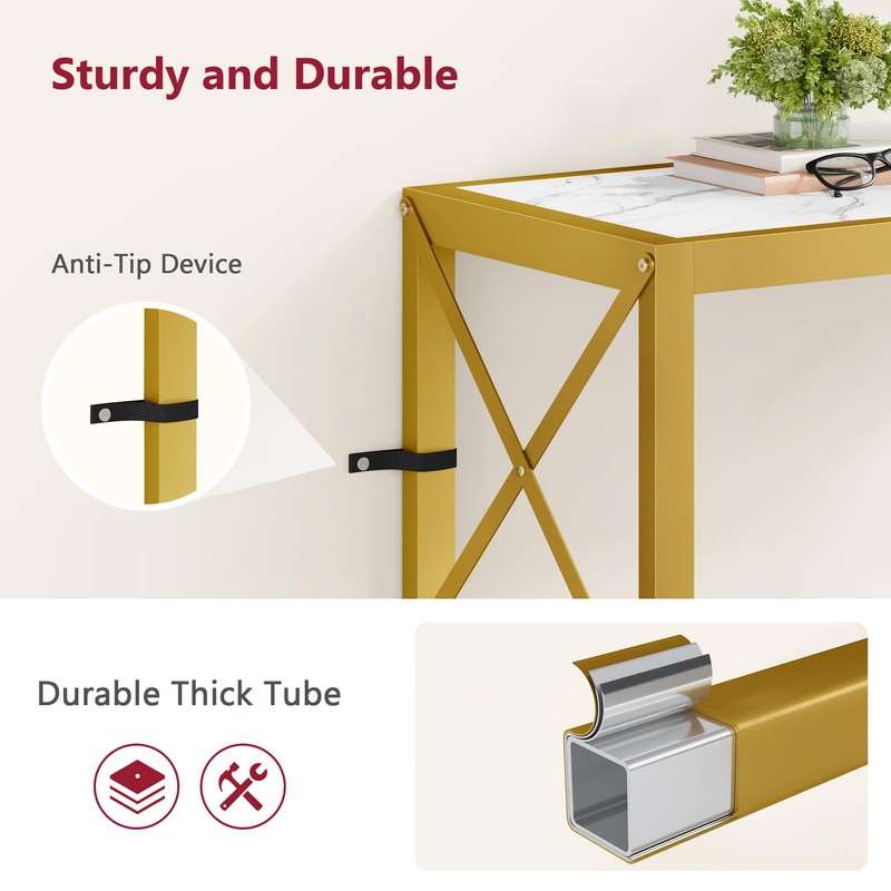Tajsoon 28.3" Entryway Table, 2-Tier Small Consle Table for Entryway,
