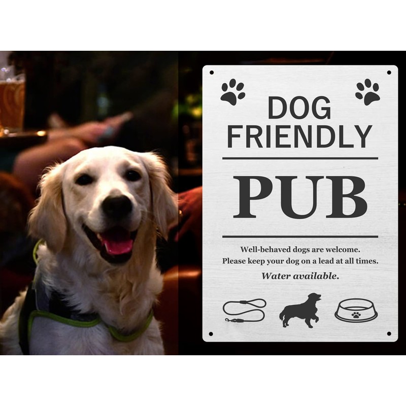 Dog Friendly Pub Printed Vinyl Waterproof Sign - Stylish and