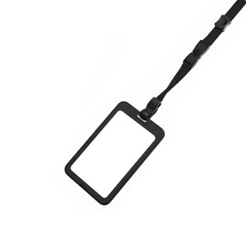 ASTAR Employee Card Case, Vertical ID Card Holder, Neck Name Holder, Pass Case, Double-Sided, Name Tag Case, IC Card Case, Commuter Holder, Strap, Compatible with Various Credit Card Sizes/Employee