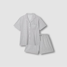 JAJU [JAJU] JAJU AIR Cotton 3/4 Sleeve Pajama Set_Melange Grey
