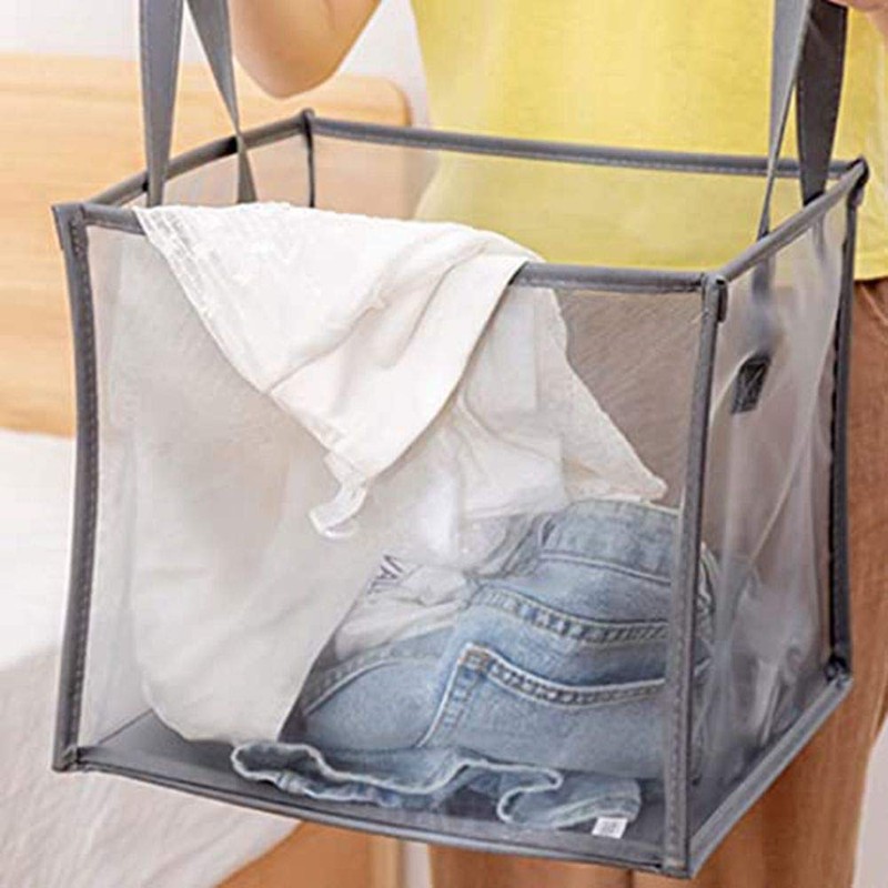 Pop Up Laundry Baskets - Mesh Collapsible Laundry Hampers Storage