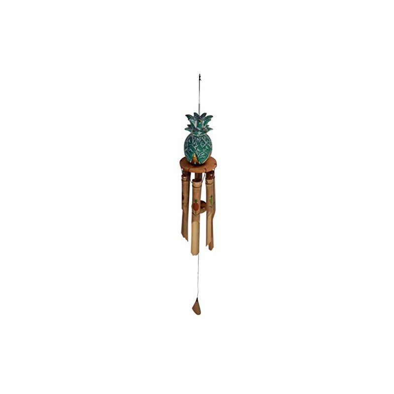 Wowser Bamboo Pineapple Windchime, Outdoor Garden Décor, 36 Inches