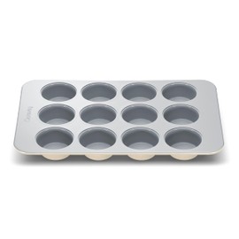 Caraway Non-Stick Ceramic 12-Cup Muffin Pan - Naturally Slick Ceramic Coating - Non-Toxic, PTFE & PFOA Free - Perfect for Cupcakes, Muffins, and More - Cream