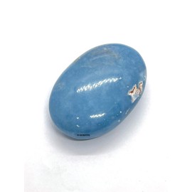 Gemstone Angelite Carved Palm Stone/Pocket Palm Stone/Reiki Healing & Crystal Grid for Natural Body Chakra Balancing