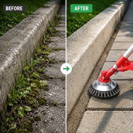 Steel Wire Weed Brush Trimmer Head for Garden Cleanup – Durable Rotary Wheel for Grass Edges, Paths and Yard Maintenance