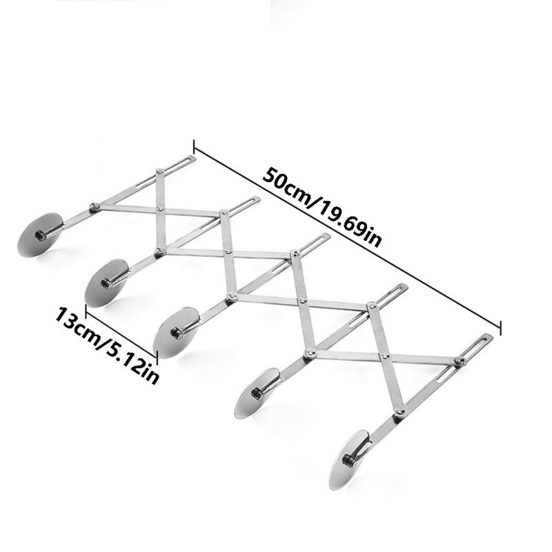 Pastry Multi-Wheel Cutter, Adjustable Pizza Slicer Multi-Round Baking Roller Dough