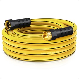 Heavy Duty Garden Hose 20 ft x 5/8 in, NON-EXPANDABLE Flexible Water Hose for Outside, Kink Resistant Lightweight Hybrid Hose, Leakproof Rubber Hose, Burst 600 PSI