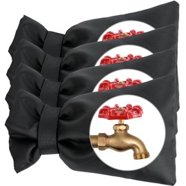 Outdoor Faucet Covers for Winter 4 Pack Faucet Cover Freeze Protection Insulated Anti-Freeze Waterproof Material Reusable Faucet Cover Socks for Various Faucet Spigot,Pipe,Garden Hose Bib
