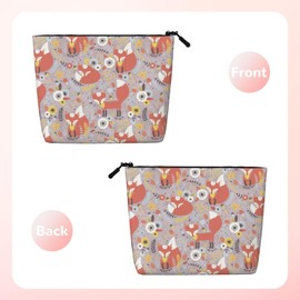 MOLAIGIN Funny Fox Forest Foxea Cosmetic Bag For Women, Travel Makeup Bag, Toiletry Zipper Bag, Large Capacity Aesthetic Cases