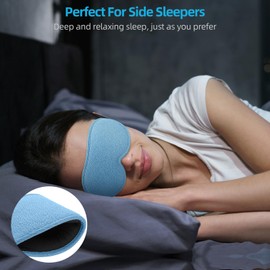 2024 Innovative Sleep Mask for Men and Women, Trilancer 3D 100% Light Blocking Design, Comfortable Eye mask, Blackout Blindfold for Sleeping, Nap, Meditation, Travel, with Earplugs (Blue)