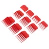 10pcs Professional Hair Clipper Guide Comb Red Hair Trimmer Cutting