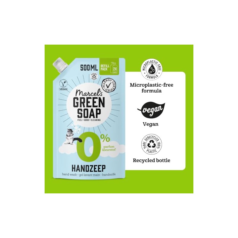 Marcel's Green Soap - Hand Soap Refill 0% - Allergy