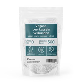 500 Vegane Kapseln zum Befüllen - Leerkapseln Größe 0 - transparent - empty capsules - DE - SHROOMY