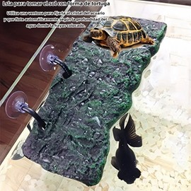 THJOPOKEEL Plataforma para Tomar el Sol para Tortugas, Mediana, rampa sumergida, Plataforma de Isla de Tortuga para pecera para Animales semiacuáticos para Acuario (L)